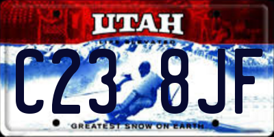 UT license plate C238JF