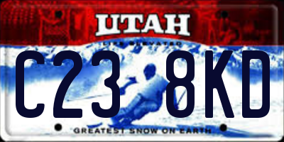 UT license plate C238KD