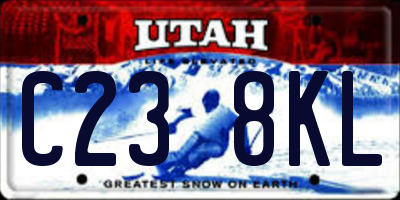 UT license plate C238KL