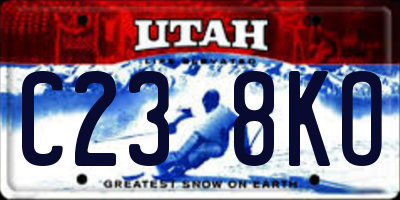 UT license plate C238KO