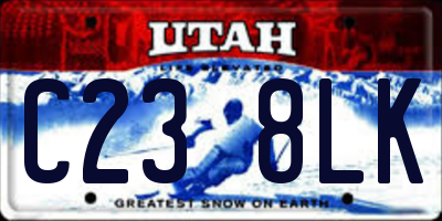UT license plate C238LK