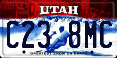 UT license plate C238MC