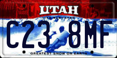 UT license plate C238MF