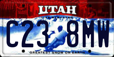 UT license plate C238MW