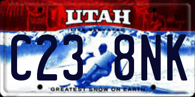 UT license plate C238NK