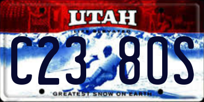 UT license plate C238OS