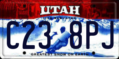 UT license plate C238PJ