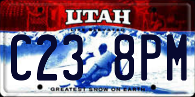 UT license plate C238PM
