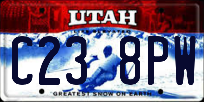 UT license plate C238PW
