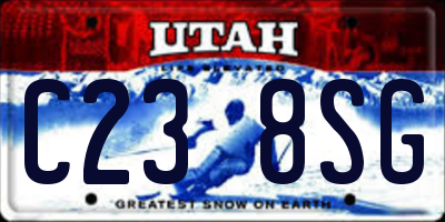 UT license plate C238SG