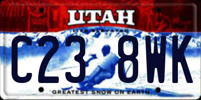 UT license plate C238WK