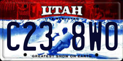 UT license plate C238WO