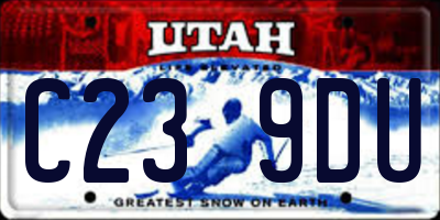 UT license plate C239DU