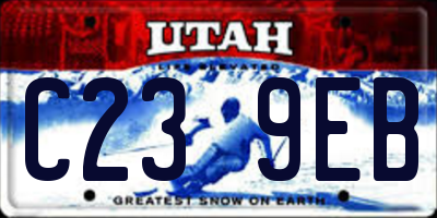 UT license plate C239EB