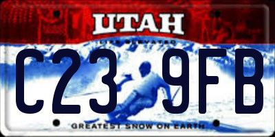 UT license plate C239FB