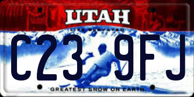 UT license plate C239FJ
