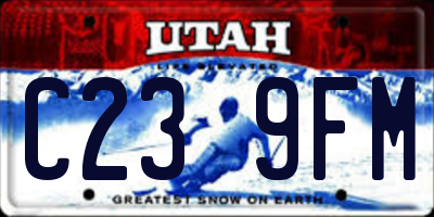 UT license plate C239FM