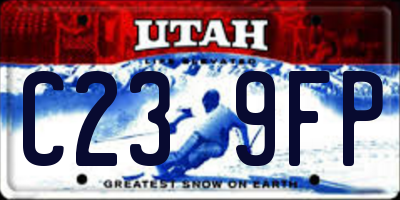 UT license plate C239FP