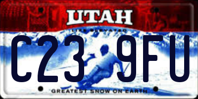 UT license plate C239FU