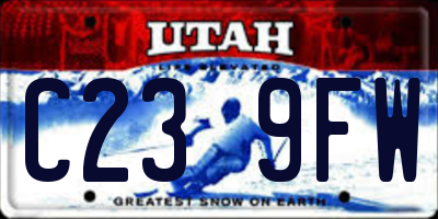 UT license plate C239FW