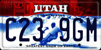 UT license plate C239GM