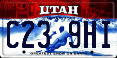 UT license plate C239HI
