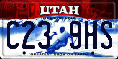 UT license plate C239HS