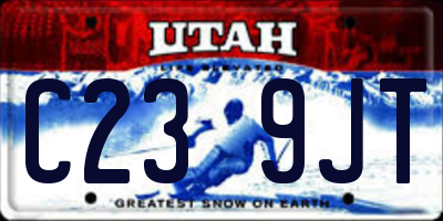 UT license plate C239JT