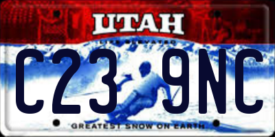 UT license plate C239NC