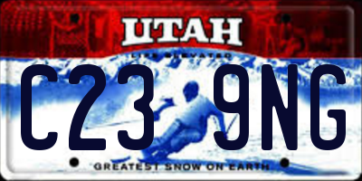 UT license plate C239NG