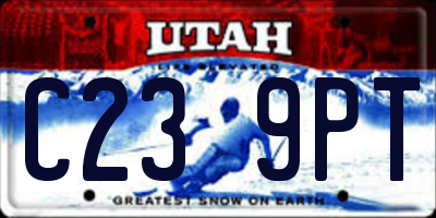 UT license plate C239PT