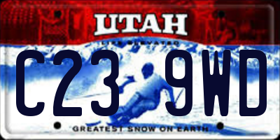 UT license plate C239WD