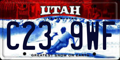 UT license plate C239WF