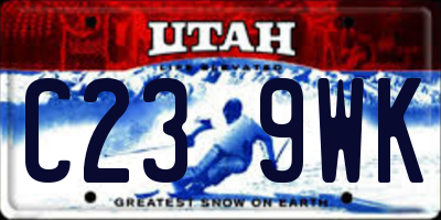 UT license plate C239WK