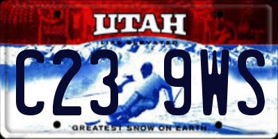 UT license plate C239WS