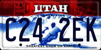 UT license plate C242EK
