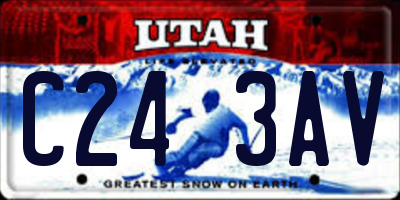 UT license plate C243AV
