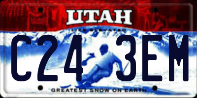 UT license plate C243EM