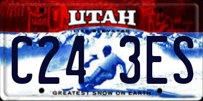 UT license plate C243ES