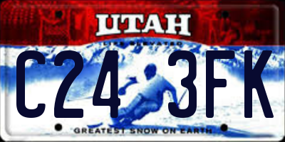 UT license plate C243FK