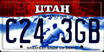 UT license plate C243GB
