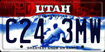 UT license plate C243MW