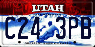 UT license plate C243PB