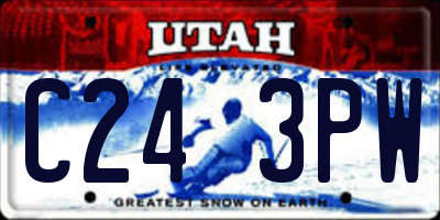 UT license plate C243PW