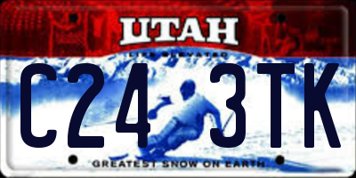 UT license plate C243TK