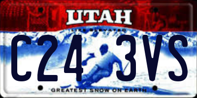 UT license plate C243VS