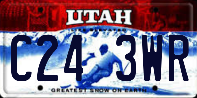 UT license plate C243WR
