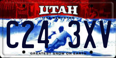UT license plate C243XV
