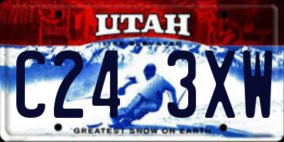 UT license plate C243XW