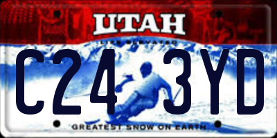 UT license plate C243YD